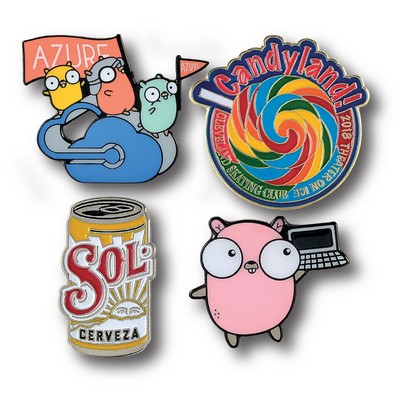 Custom Lapel Pins - 3/4" (0.75") Die Struck Iron Soft Enamel